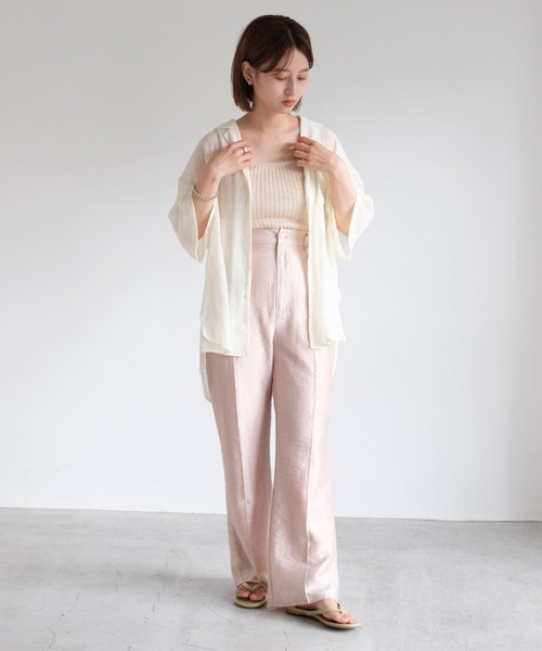 Kastane（カスタネ）の「プレーンリブニットタンク（タンクトップ・レディース・グリーン/アイボリー/モカ・FREE）」の9枚目の写真