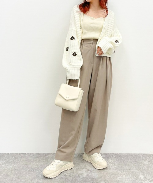 Heather（ヘザー）の「タックワイドスラックス 218778（スラックス・レディース・ベージュ/チャコールグレー/グリーン・S/M）」の7枚目の写真