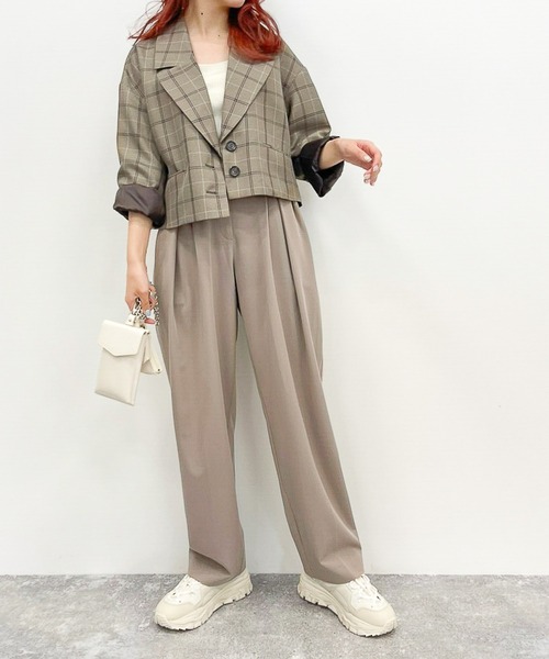 Heather（ヘザー）の「タックワイドスラックス 218778（スラックス・レディース・ベージュ/チャコールグレー/グリーン・S/M）」の9枚目の写真