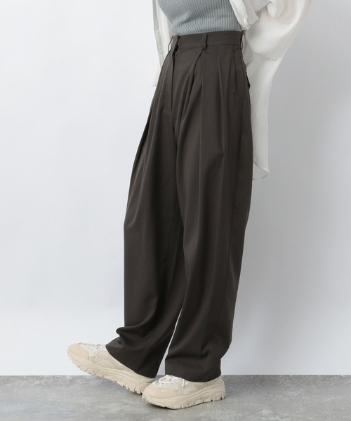 Heather（ヘザー）の「タックワイドスラックス 218778（スラックス・レディース・ベージュ/チャコールグレー/グリーン・S/M）」の15枚目の写真