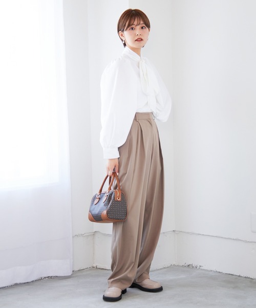 Heather（ヘザー）の「タックワイドスラックス 218778（スラックス・レディース・ベージュ/チャコールグレー/グリーン・S/M）」の20枚目の写真