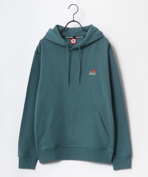 CONVERSE（コンバース）の「CONVERSE/コンバース ワンポイント シューズ ロゴ 刺繍 スウェット パーカー（パーカー・メンズ・オフホワイト/ブラック/ダークベージュ/ダークブラウン/ブルーグリーン/ベージュ系その他/ピンク系その他/グリーン系その他・M/L/LL）」の15枚目の写真