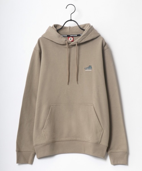 CONVERSE（コンバース）の「CONVERSE/コンバース ワンポイント シューズ ロゴ 刺繍 スウェット パーカー（パーカー・メンズ・オフホワイト/ブラック/ダークベージュ/ダークブラウン/ブルーグリーン/ベージュ系その他/ピンク系その他/グリーン系その他・M/L/LL）」の13枚目の写真