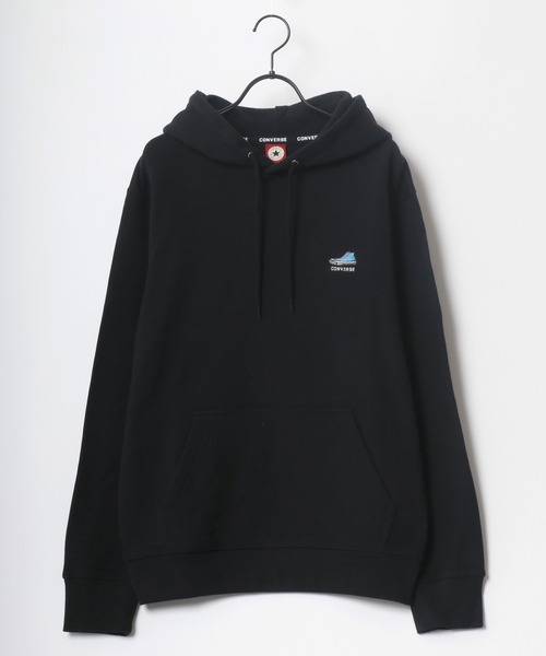 CONVERSE（コンバース）の「CONVERSE/コンバース ワンポイント シューズ ロゴ 刺繍 スウェット パーカー（パーカー・メンズ・オフホワイト/ブラック/ダークベージュ/ダークブラウン/ブルーグリーン/ベージュ系その他/ピンク系その他/グリーン系その他・M/L/LL）」の10枚目の写真