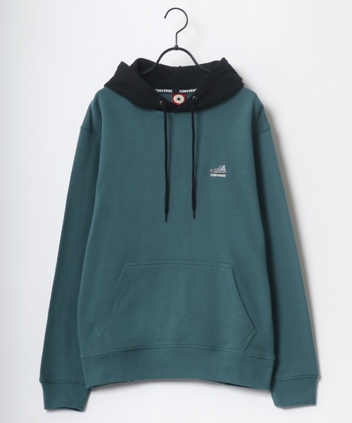 CONVERSE（コンバース）の「CONVERSE/コンバース ワンポイント シューズ ロゴ 刺繍 スウェット パーカー（パーカー・メンズ・オフホワイト/ブラック/ダークベージュ/ダークブラウン/ブルーグリーン/ベージュ系その他/ピンク系その他/グリーン系その他・M/L/LL）」の14枚目の写真