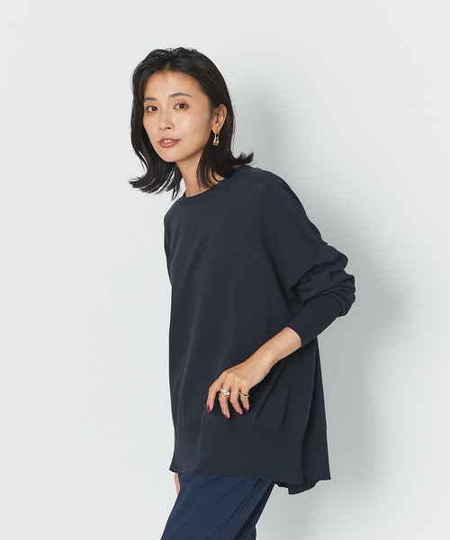 RIVE DROITE（リヴドロワ）の「シルエットで魅せる　ライト天竺スリットワイドニット（ニット/セーター・レディース・グリーン/ネイビー/モカ・FREE）」の21枚目の写真