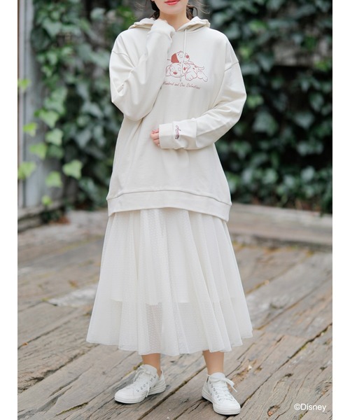 Disney（ディズニー）の「ﾃﾞｨｽﾞﾆｰｷｬﾗｸﾀｰ/ﾌﾘﾙﾊﾟｰｶｰ（パーカー・レディース・オフホワイト/ピンク/ライトベージュ・FREE）」の16枚目の写真