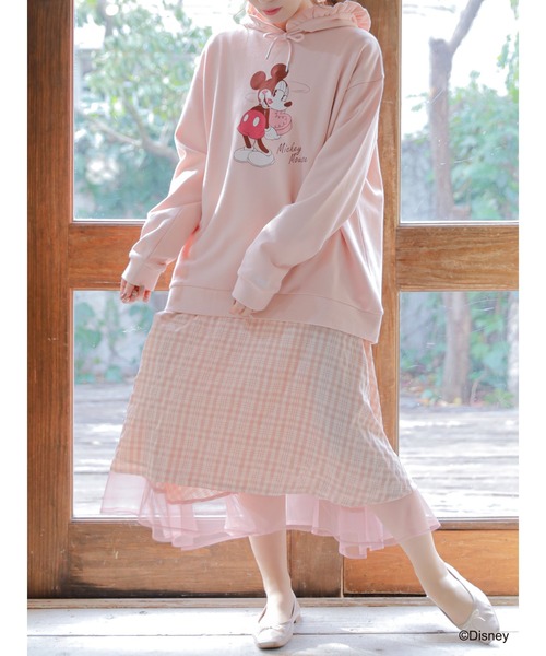 Disney（ディズニー）の「ﾃﾞｨｽﾞﾆｰｷｬﾗｸﾀｰ/ﾌﾘﾙﾊﾟｰｶｰ（パーカー・レディース・オフホワイト/ピンク/ライトベージュ・FREE）」の13枚目の写真