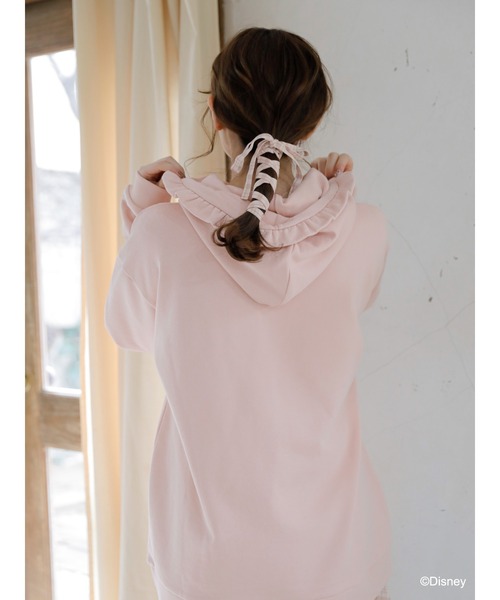 Disney（ディズニー）の「ﾃﾞｨｽﾞﾆｰｷｬﾗｸﾀｰ/ﾌﾘﾙﾊﾟｰｶｰ（パーカー・レディース・オフホワイト/ピンク/ライトベージュ・FREE）」の5枚目の写真