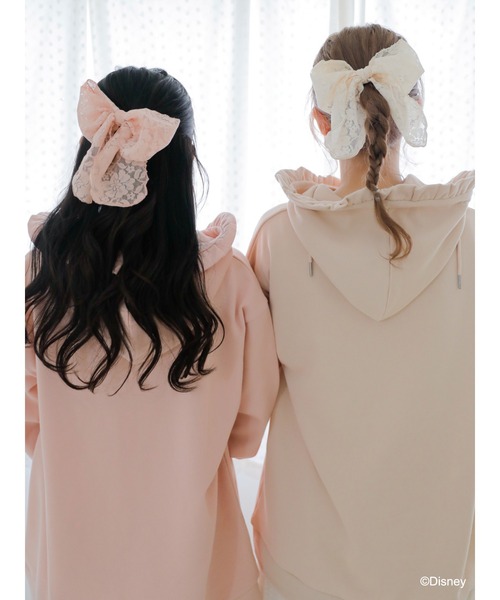 Disney（ディズニー）の「ﾃﾞｨｽﾞﾆｰｷｬﾗｸﾀｰ/ﾌﾘﾙﾊﾟｰｶｰ（パーカー・レディース・オフホワイト/ピンク/ライトベージュ・FREE）」の9枚目の写真