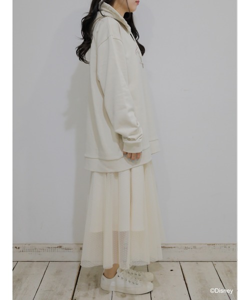 Disney（ディズニー）の「ﾃﾞｨｽﾞﾆｰｷｬﾗｸﾀｰ/ﾌﾘﾙﾊﾟｰｶｰ（パーカー・レディース・オフホワイト/ピンク/ライトベージュ・FREE）」の10枚目の写真