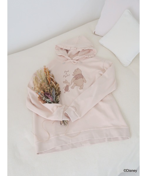 Disney（ディズニー）の「ﾃﾞｨｽﾞﾆｰｷｬﾗｸﾀｰ/ﾌﾘﾙﾊﾟｰｶｰ（パーカー・レディース・オフホワイト/ピンク/ライトベージュ・FREE）」の7枚目の写真
