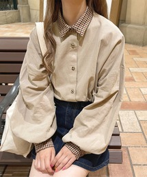 apres jour | 襟チェックシャツ【ZOZOTOWN限定アイテム】(シャツ/ブラウス)