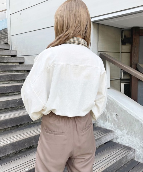 apres jour（アプレジュール）の「襟チェックシャツ【ZOZOTOWN限定アイテム】（シャツ/ブラウス・レディース・ベージュ/アイボリー・X-LARGE/フリー）」の16枚目の写真