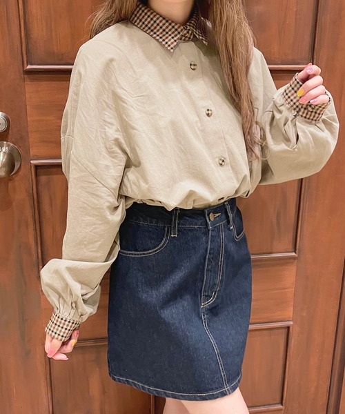 apres jour（アプレジュール）の「襟チェックシャツ【ZOZOTOWN限定アイテム】（シャツ/ブラウス・レディース・ベージュ/アイボリー・X-LARGE/フリー）」の17枚目の写真