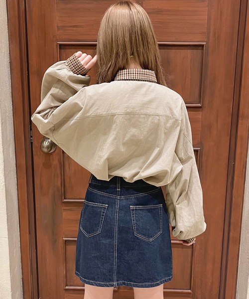 apres jour（アプレジュール）の「襟チェックシャツ【ZOZOTOWN限定アイテム】（シャツ/ブラウス・レディース・ベージュ/アイボリー・X-LARGE/フリー）」の15枚目の写真