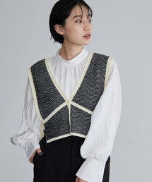 ジャガードショートベスト