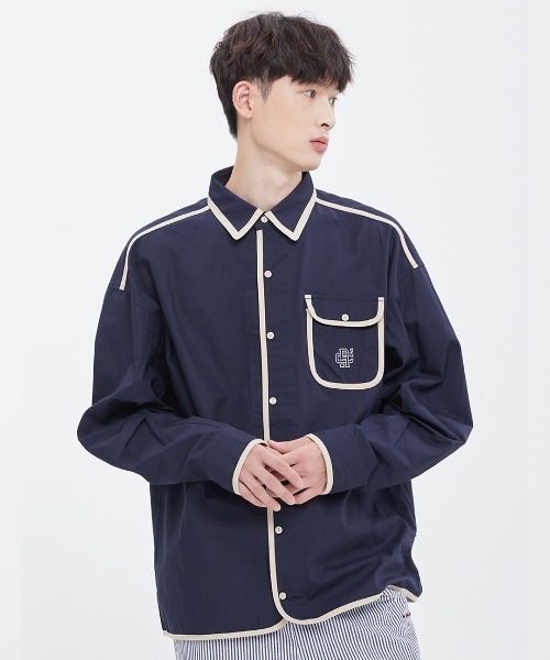 ROMANTIC CROWN(ロマンティッククラウン)の「【ROMANTIC CROWN】RIPSTOP POCKET SHIRT / ロマンティッククラウン リップストップ ポケット シャツ(シャツ/ブラウス・メンズ・ネイビー/カーキ/オートミール・SMALL/MEDIUM/LARGE/X-LARGE)」の3枚目の写真