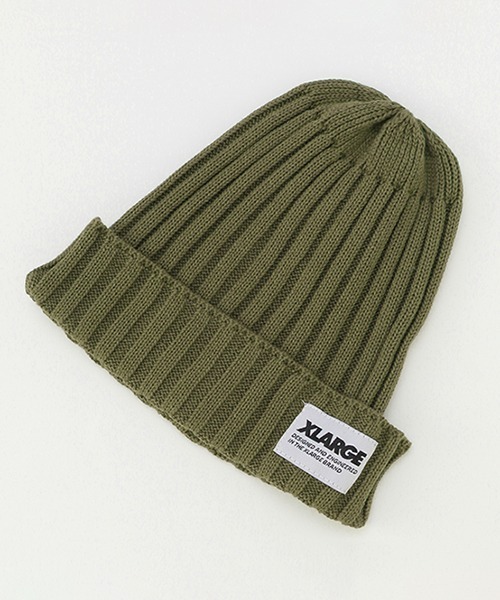 XLARGE KIDS（エクストララージキッズ）の「リブニット帽（ニットキャップ/ビーニー・キッズ・グレー/カーキ/ブラック・FREE）」の12枚目の写真