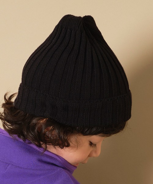XLARGE KIDS（エクストララージキッズ）の「リブニット帽（ニットキャップ/ビーニー・キッズ・グレー/カーキ/ブラック・FREE）」の13枚目の写真
