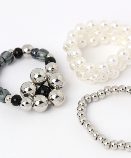 Me%（ミィパーセント）の「☆3点セット☆パールフラワートップセットリング（リング・レディース・シルバー/ゴールド/ピンク/その他・FREE）」の9枚目の写真