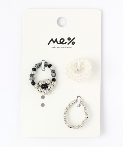 Me%（ミィパーセント）の「☆3点セット☆パールフラワートップセットリング（リング・レディース・シルバー/ゴールド/ピンク/その他・FREE）」の11枚目の写真