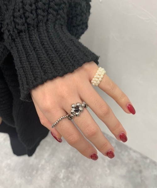 Me%（ミィパーセント）の「☆3点セット☆パールフラワートップセットリング（リング・レディース・シルバー/ゴールド/ピンク/その他・FREE）」の20枚目の写真