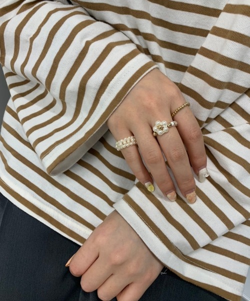 Me%（ミィパーセント）の「☆3点セット☆パールフラワートップセットリング（リング・レディース・シルバー/ゴールド/ピンク/その他・FREE）」の21枚目の写真