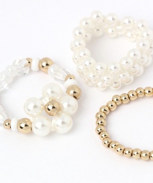 Me%（ミィパーセント）の「☆3点セット☆パールフラワートップセットリング（リング・レディース・シルバー/ゴールド/ピンク/その他・FREE）」の13枚目の写真