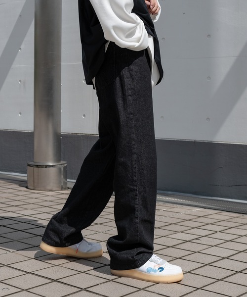 Perushu(ペルーシュ)の「リラックスストレートデニムパンツ(デニムパンツ・メンズ・ブラック/サックスブルー/インディゴブルー・SMALL/MEDIUM/LARGE)」の4枚目の写真