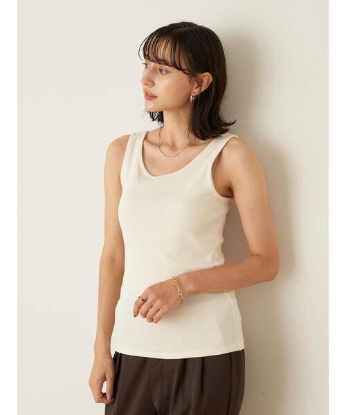 earth music&ecology（アースミュージックアンドエコロジー）の「2wayタンクトップ ＊（タンクトップ・レディース・ライトベージュ/ブラック/モカ/アイボリー・S/M）」の6枚目の写真