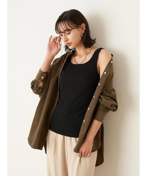 earth music&ecology（アースミュージックアンドエコロジー）の「2wayタンクトップ ＊（タンクトップ・レディース・ライトベージュ/ブラック/モカ/アイボリー・S/M）」の7枚目の写真