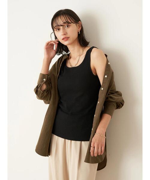 earth music&ecology（アースミュージックアンドエコロジー）の「2wayタンクトップ ＊（タンクトップ・レディース・ライトベージュ/ブラック/モカ/アイボリー・S/M）」の9枚目の写真