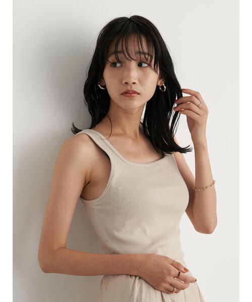 earth music&ecology（アースミュージックアンドエコロジー）の「2wayタンクトップ ＊（タンクトップ・レディース・ライトベージュ/ブラック/モカ/アイボリー・S/M）」の13枚目の写真