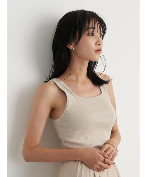 earth music&ecology（アースミュージックアンドエコロジー）の「2wayタンクトップ ＊（タンクトップ・レディース・ライトベージュ/ブラック/モカ/アイボリー・S/M）」の14枚目の写真
