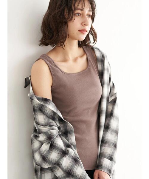 earth music&ecology（アースミュージックアンドエコロジー）の「2wayタンクトップ ＊（タンクトップ・レディース・ライトベージュ/ブラック/モカ/アイボリー・S/M）」の15枚目の写真