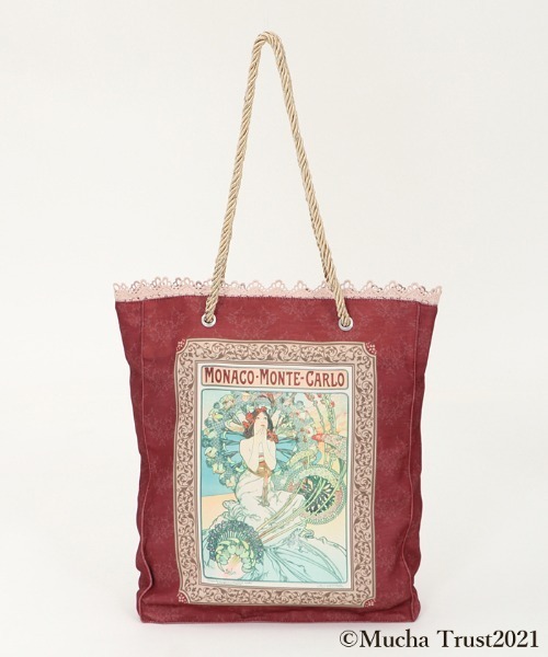 axes femme（アクシーズファム）の「ミュシャ　プリントバッグ（トートバッグ・レディース・ワイン/ネイビー・MEDIUM）」の3枚目の写真