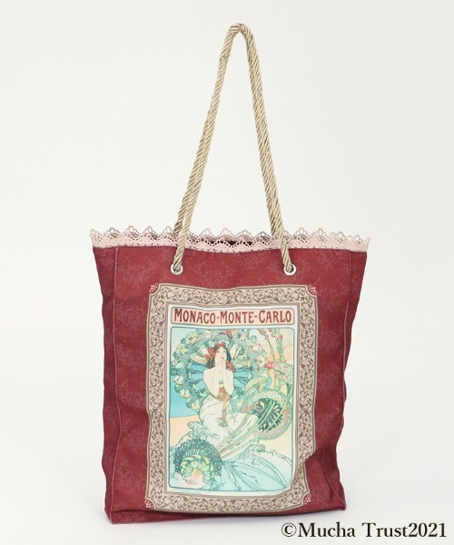 axes femme（アクシーズファム）の「ミュシャ　プリントバッグ（トートバッグ・レディース・ワイン/ネイビー・MEDIUM）」の5枚目の写真