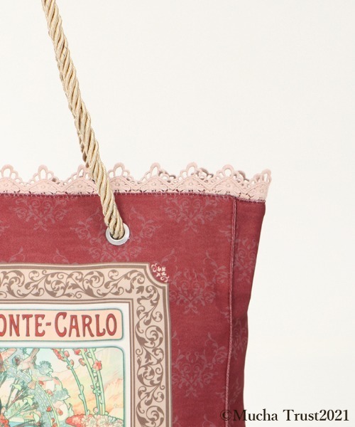 axes femme（アクシーズファム）の「ミュシャ　プリントバッグ（トートバッグ・レディース・ワイン/ネイビー・MEDIUM）」の6枚目の写真