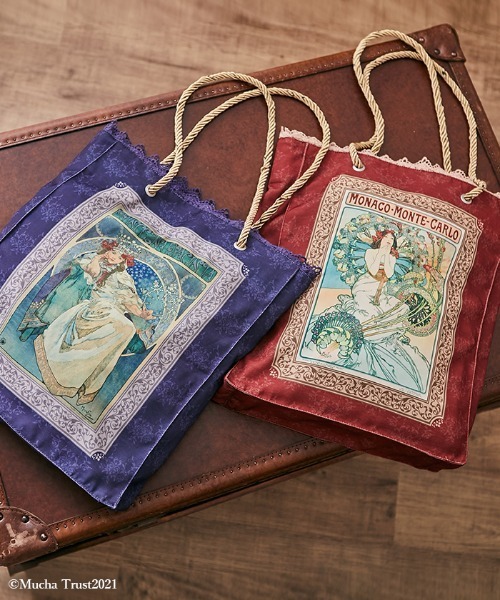 axes femme（アクシーズファム）の「ミュシャ　プリントバッグ（トートバッグ・レディース・ワイン/ネイビー・MEDIUM）」の19枚目の写真