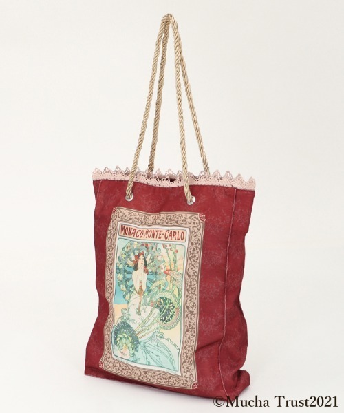 axes femme（アクシーズファム）の「ミュシャ　プリントバッグ（トートバッグ・レディース・ワイン/ネイビー・MEDIUM）」の20枚目の写真