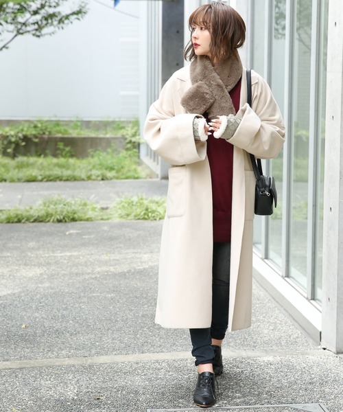 osharewalker（オシャレウォーカー）の「『フェイクファーミニティペット』（マフラー・レディース・モカ/パープル/ライトグレー/チャコール・FREE）」の14枚目の写真