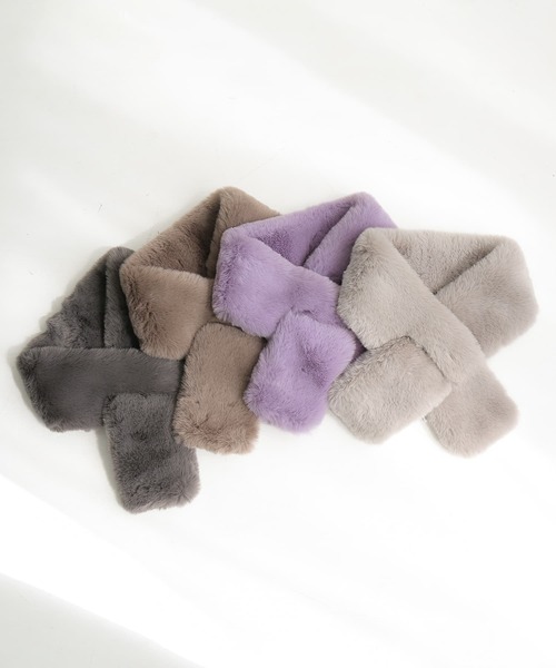 osharewalker（オシャレウォーカー）の「『フェイクファーミニティペット』（マフラー・レディース・モカ/パープル/ライトグレー/チャコール・FREE）」の20枚目の写真