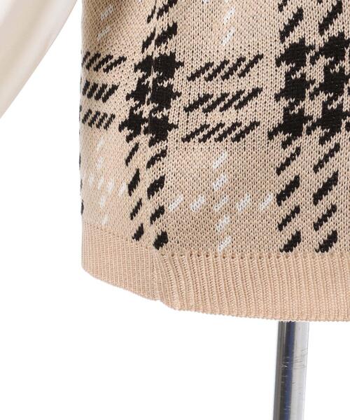 INGNI（イング）の「チェックニットベスト＋ボウタイブラウス／SET（ニット/セーター・レディース・ベージュ/ブラック/アイボリー・M）」の9枚目の写真