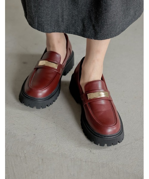 Re:EDIT（リエディ）の「エコレザープラットフォームローファー（ローファー・レディース・ボルドー/アイボリー/ブラック・MEDIUM/LARGE/SMALL/X-LARGE）」の9枚目の写真