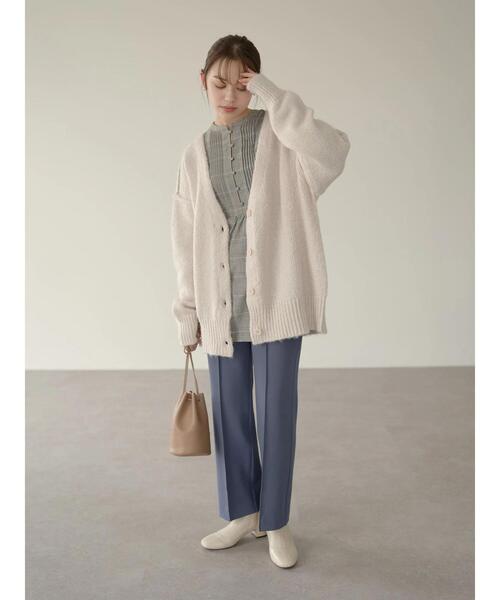 earth music&ecology（アースミュージックアンドエコロジー）の「フロントボタンピンタックチュニック＊（シャツ/ブラウス・レディース・アイボリー/ダークオレンジ/チェック・FREE）」の4枚目の写真