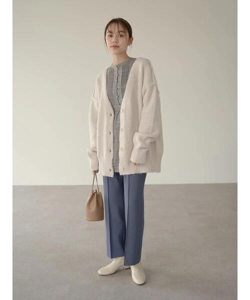 earth music&ecology（アースミュージックアンドエコロジー）の「フロントボタンピンタックチュニック＊（シャツ/ブラウス・レディース・アイボリー/ダークオレンジ/チェック・FREE）」の6枚目の写真