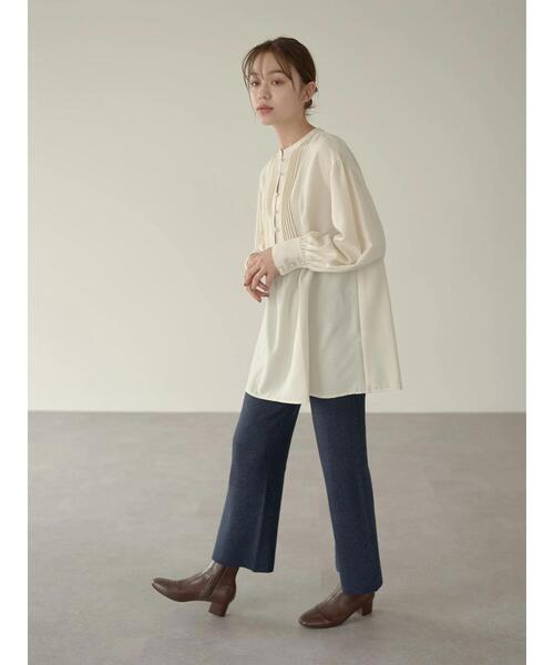 earth music&ecology（アースミュージックアンドエコロジー）の「フロントボタンピンタックチュニック＊（シャツ/ブラウス・レディース・アイボリー/ダークオレンジ/チェック・FREE）」の8枚目の写真