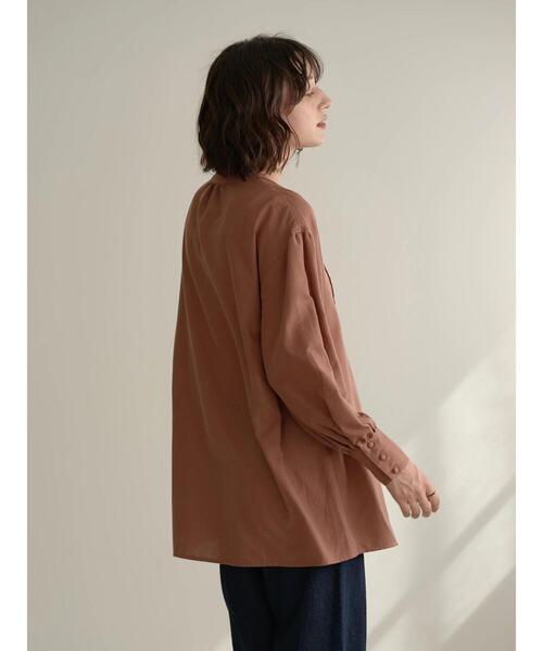 earth music&ecology（アースミュージックアンドエコロジー）の「フロントボタンピンタックチュニック＊（シャツ/ブラウス・レディース・アイボリー/ダークオレンジ/チェック・FREE）」の11枚目の写真