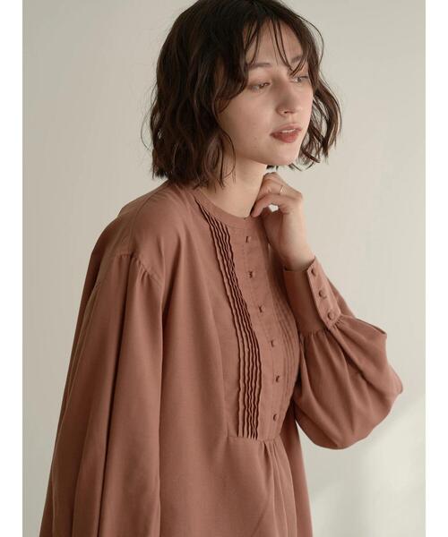 earth music&ecology（アースミュージックアンドエコロジー）の「フロントボタンピンタックチュニック＊（シャツ/ブラウス・レディース・アイボリー/ダークオレンジ/チェック・FREE）」の13枚目の写真